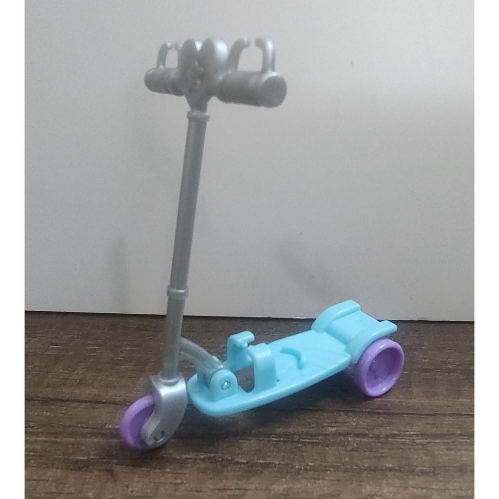 Barbie Blue Mini Scooter Accessory Part Only No Doll Figure Silver Handle Folds